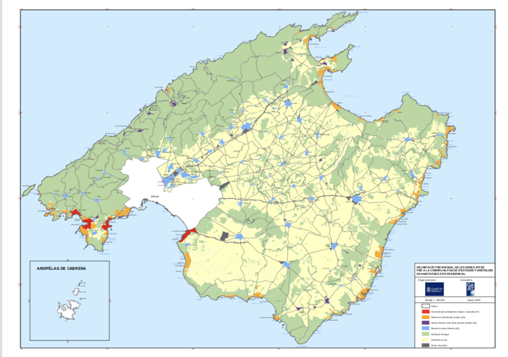 Zonificación Turistica en Baleares y el alquiler vacacional.